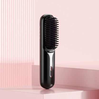 Wet Dry Hair Straightener Portable Hair Comb Cordless Hair Straightener Brush with Fast Heating Negative Ions for Fluffy Curly